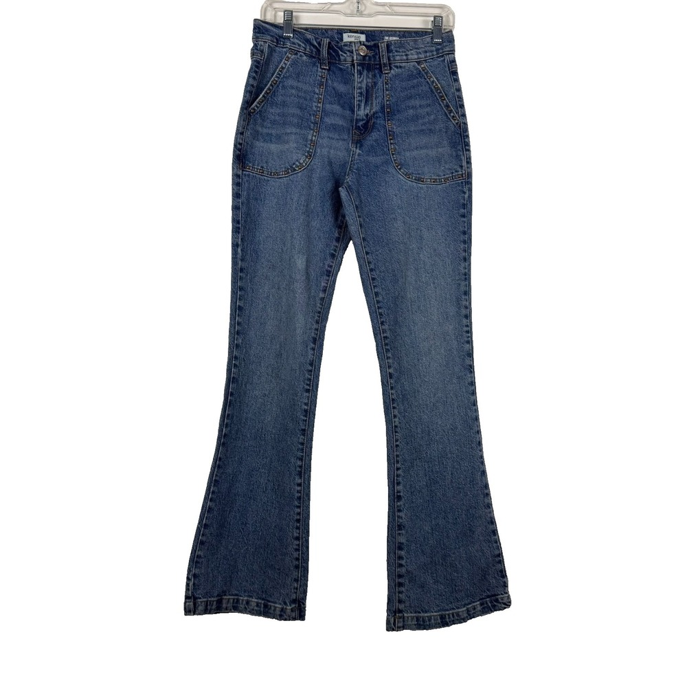 Kensie Jeans Retro Luxe Stretch Womens Jeans 4 27x31 High-Rise Flare Blue Wash